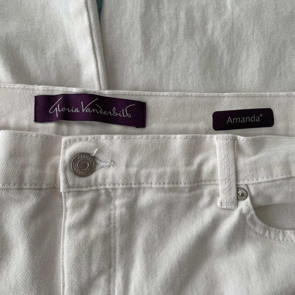 White Denim Jeans 5 Pocket Gloria Vanderbilt Amanda Size 18 - Picture 7 of 8